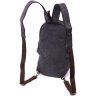 Чорний чоловічий текстильний слінг-рюкзак у стилі мілітарі Vintagе 2422179 - 2