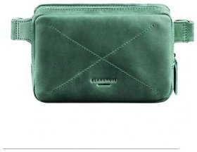 Компактная поясная сумка из винтажной кожи зеленого цвета BlankNote Dropbag Mini 78476