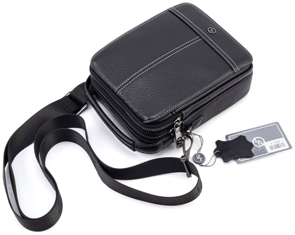 Невелика чоловіча сумка-барсетка з ручкою та плечовим ременем HT Leather 108576 фото №6 Невелика чоловіча сумка-барсетка з ручкою та плечовим ременем HT Leather 108576 modnotak фото №6