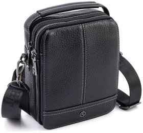 Невелика чоловіча сумка-барсетка з ручкою та плечовим ременем HT Leather 108576