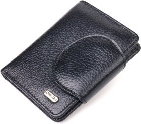 Середній жіночий гаманець із натуральної шкіри чорного кольору CANPELLINI (2421668)