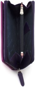Місткий шкіряний жіночий гаманець рожево-фіолетового кольору з RFID - Visconti Honolulu 68776