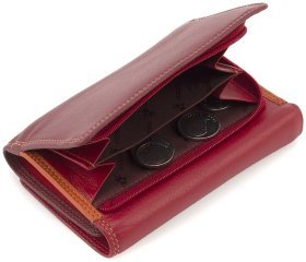 Червоно-бордовий жіночий гаманець із високоякісної шкіри з RFID - Visconti Bora 68876