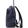 Женский синий рюкзак из винтажной кожи на две молнии TARWA (21782) - 3