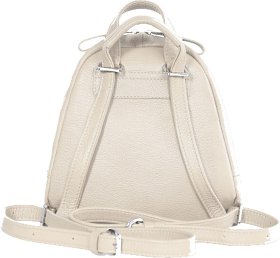 Шкіряний жіночий рюкзак маленького розміру в молочному кольорі Issa Hara (27088) - 2
