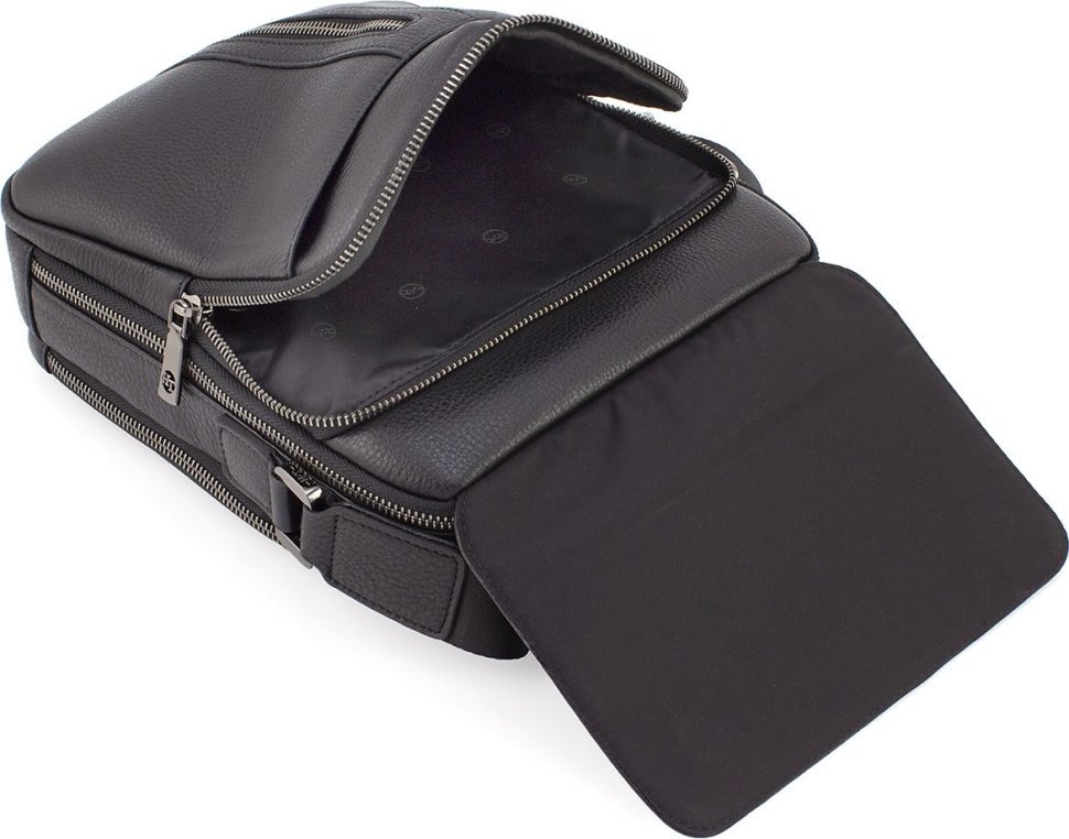 Середня чоловіча шкіряна сумка-планшет на два відділення HT (59076)