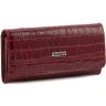 Лаковий класичний жіночий гаманець червоного кольору під крокодила KARYA (19560) - 1