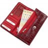 Лаковий класичний жіночий гаманець червоного кольору під крокодила KARYA (19560) - 6