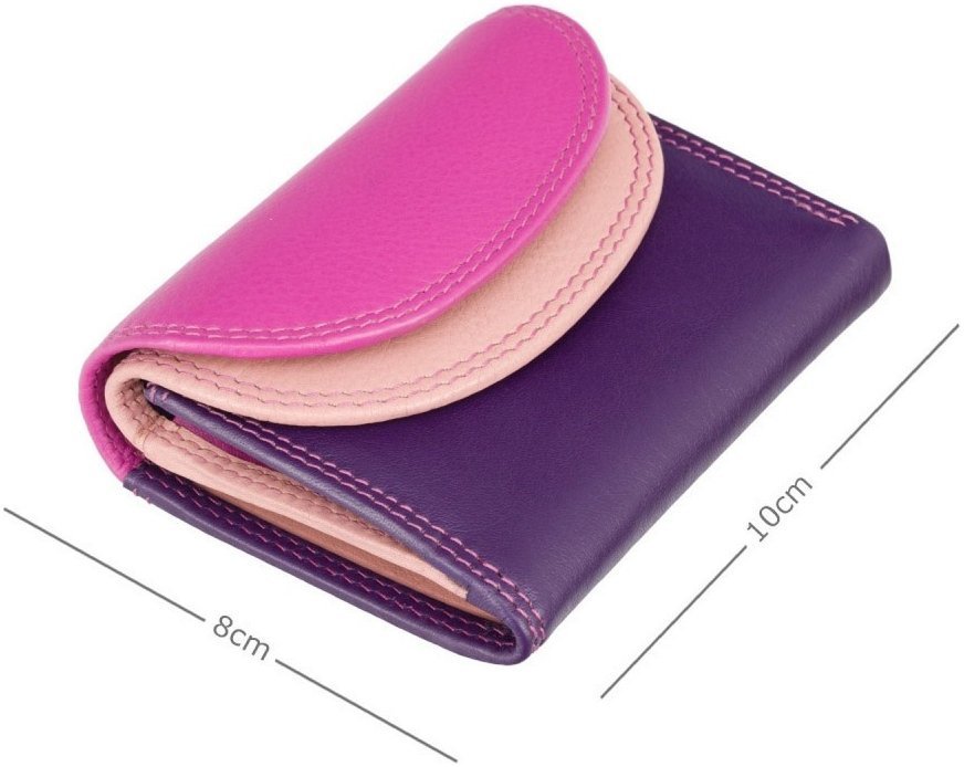 Миниатюрный женский кошелек фиолетово-розового цвета из натуральной кожи Visconti Zanzibar 69176