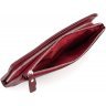 Бордовый женский кошелек-клатч из фактурной кожи на две молнии ST Leather (15409) - 5