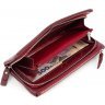 Бордовый женский кошелек-клатч из фактурной кожи на две молнии ST Leather (15409) - 2