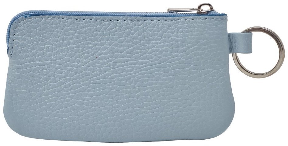 Голубая женская ключница из натуральной зернистой кожи на змейке Desisan 79876 modnotak фото №2