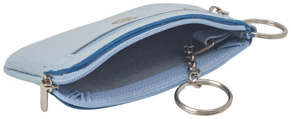 Голубая женская ключница из натуральной зернистой кожи на змейке Desisan 79876 modnotak фото №3