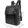 Кожаный городской рюкзак для ноутбука в черном цвете John McDee (19752) - 5