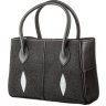 Чорна сумка з якісної шкіри морського ската на блискавки STINGRAY LEATHER (024-18610) - 1