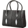 Чорна сумка з якісної шкіри морського ската на блискавки STINGRAY LEATHER (024-18610) - 2