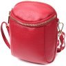 Маленька жіноча сумка на плече з натуральної шкіри червоного кольору Vintage 2422340 - 1