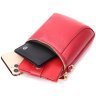 Маленька жіноча сумка на плече з натуральної шкіри червоного кольору Vintage 2422340 - 4