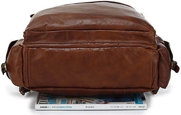 Оригінальний рюкзак з натуральної шкіри коричневого кольору VINTAGE STYLE (14156)