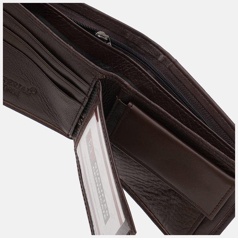 Чоловіче шкіряне портмоне коричневого кольору без застібки Horse Imperial 71577