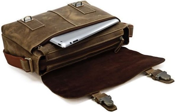 Деловая кожаная сумка мессенджер в винтажном стиле VINTAGE STYLE (14083)