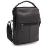 Черная мужская сумка-барсетка из гладкой кожи с ручкой Keizer 71677 - 1