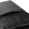 Невелика тонка чоловіча сумка на плече з натуральної шкіри чорного кольору Keizer (15668) - 5