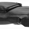 Небольшая тонкая мужская сумка на плечо из натуральной кожи черного цвета Keizer (15668) - 6