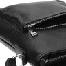 Небольшая тонкая мужская сумка на плечо из натуральной кожи черного цвета Keizer (15668) - 7