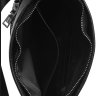 Небольшая тонкая мужская сумка на плечо из натуральной кожи черного цвета Keizer (15668) - 8