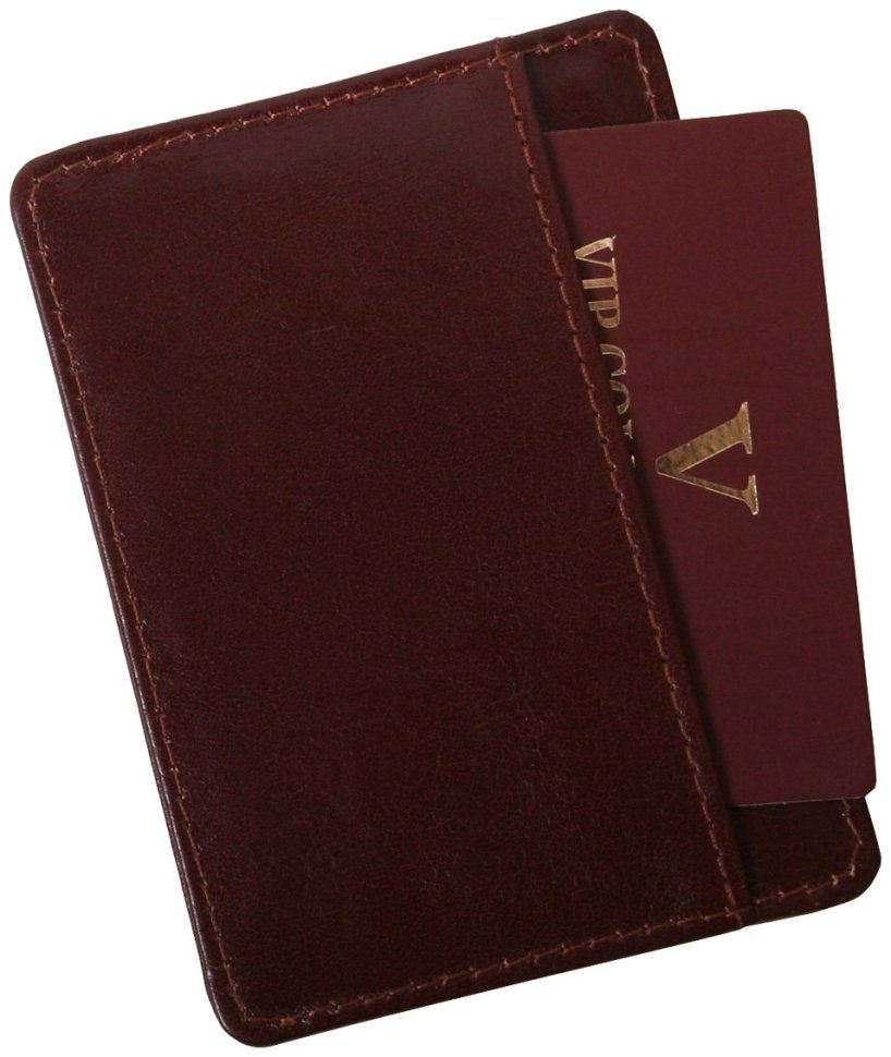Картхолдер кожаный Newport коричневого цвета Vip Collection 102577 фото №3 Картхолдер кожаный Newport коричневого цвета Vip Collection 102577 modnotak фото №3