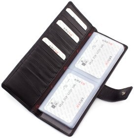 Крупная визитница черного цвета из гладкой кожи KARYA (006-1)