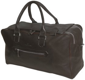 Коричневая дорожная сумка из натуральной зернистой кожи Vip Collection 102677