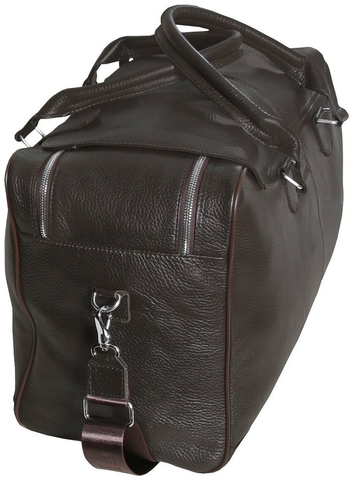 Коричневая дорожная сумка из натуральной зернистой кожи Vip Collection 102677 modnotak фото №5