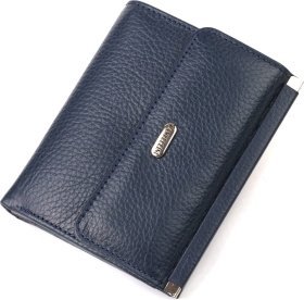 Синій жіночий гаманець середнього розміру із фактурної шкіри з монетницею CANPELLINI (2421813)