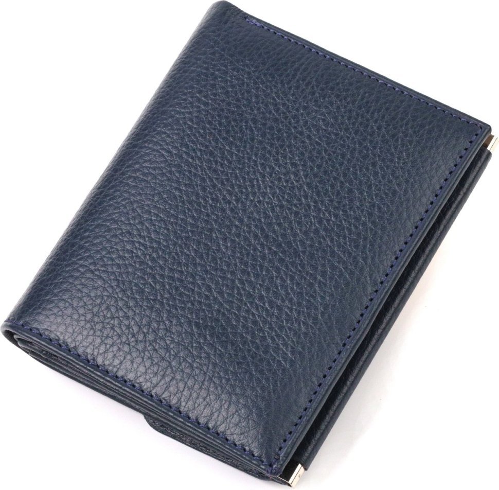 Синій жіночий гаманець середнього розміру із фактурної шкіри з монетницею CANPELLINI (2421813)