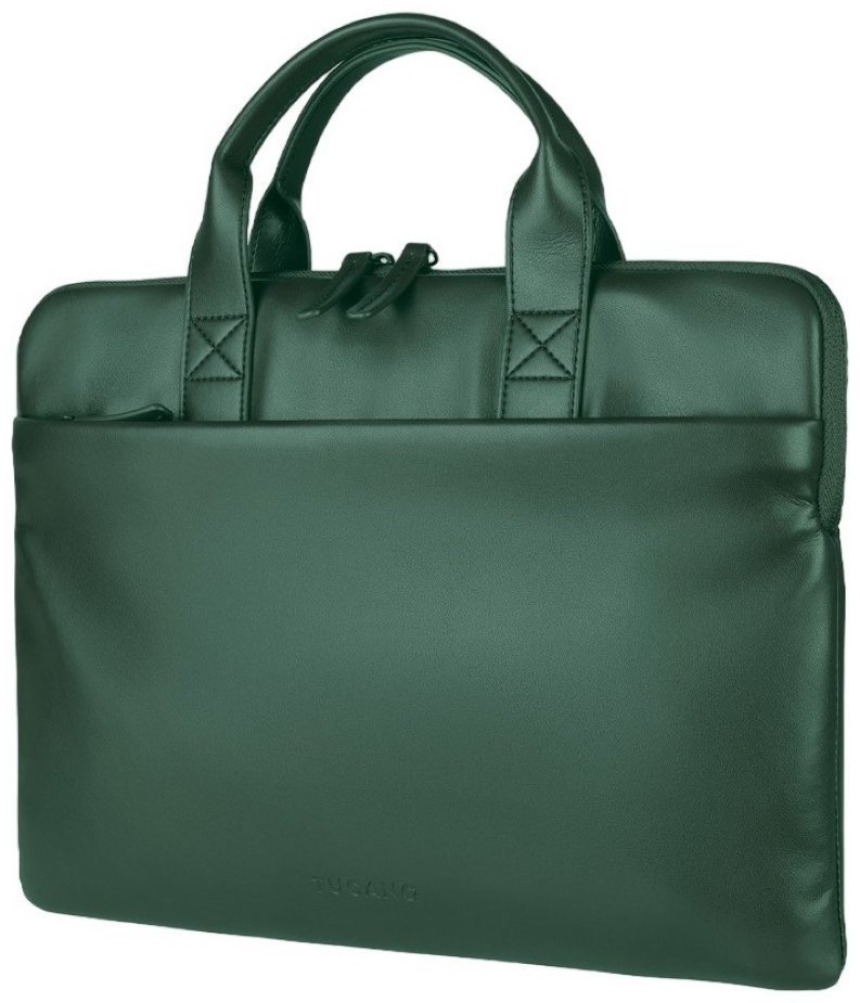 Стильная сумка для ноутбука из нейлона зеленого цвета с плечевым ремнем Tucano Isotta 103577 modnotak фото №2