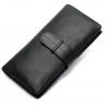 Добротний чоловічий гаманець-клатч із чорної шкіри з фіксацією на хлястик Bexhill (21510) - 1