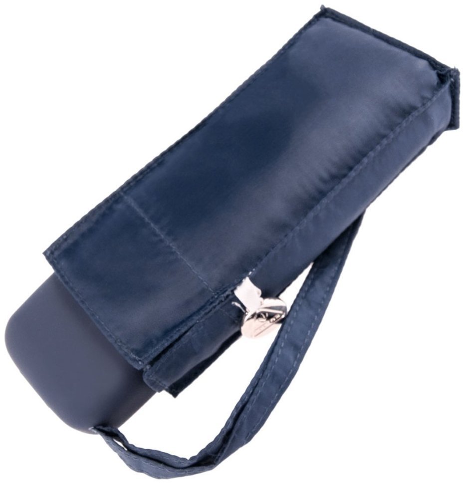 Мини зонт женский Fulton Tiny-1 L500 Navy (Складной, механика, однотонного синего цвета) 93777 modnotak фото №7