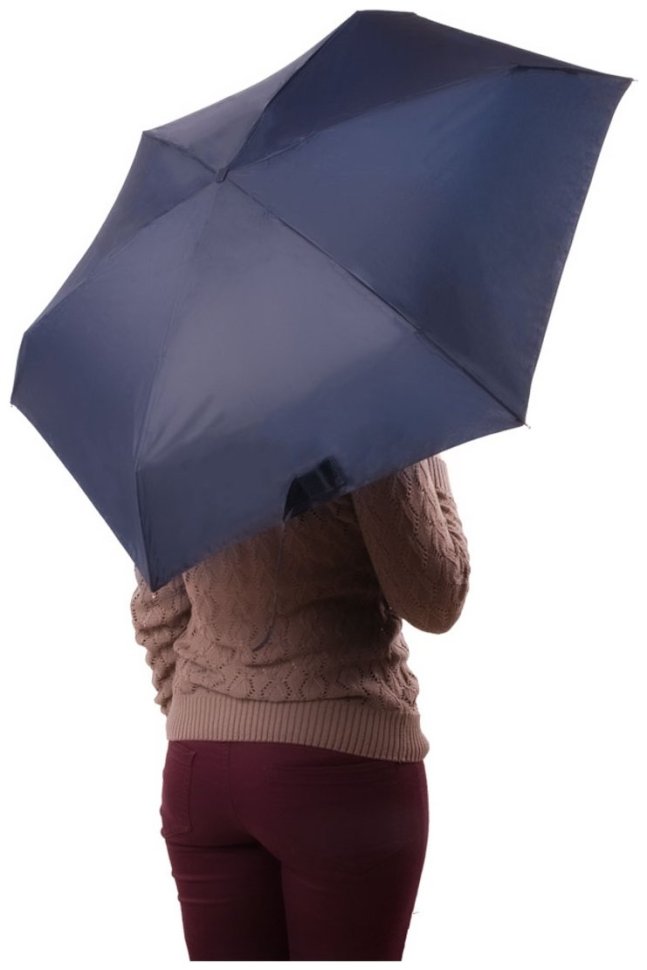 Мини зонт женский Fulton Tiny-1 L500 Navy (Складной, механика, однотонного синего цвета) 93777 modnotak фото №11