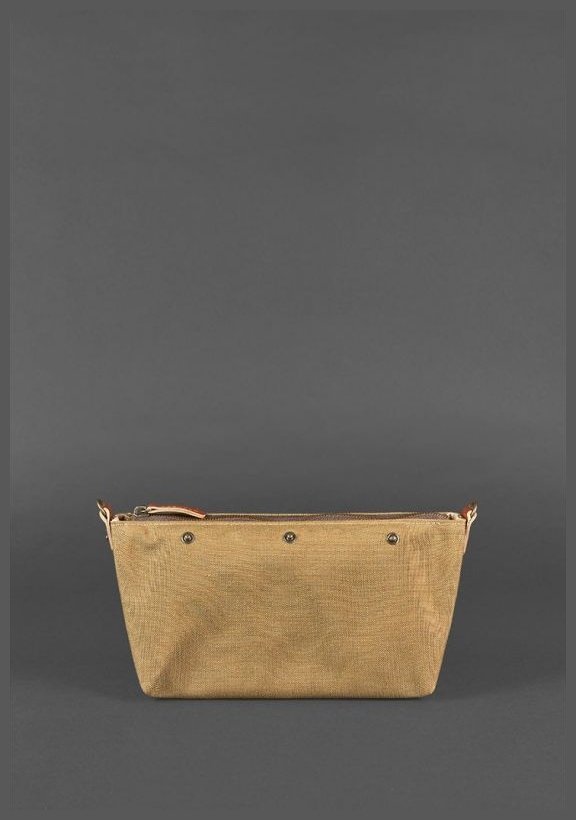 Светло-коричневая плетеная сумка ручной работы из кожи BlankNote Пазл S (12751)