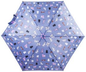 Женский мини-зонт Fulton L501-039335 Tiny-2 Woof (складной, механика, синего цвета с принтом собачек) 93977