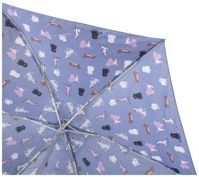 Женский мини-зонт Fulton L501-039335 Tiny-2 Woof (складной, механика, синего цвета с принтом собачек) 93977