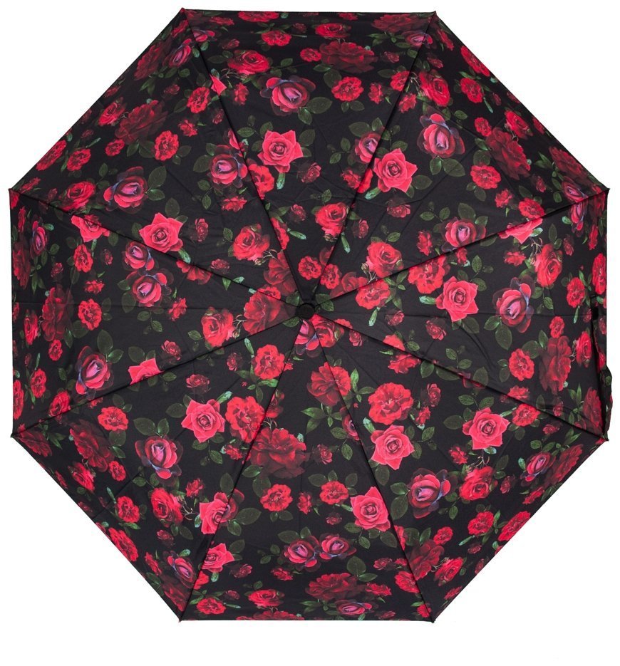Женский зонт Fulton Minilite-2 L354 Dark Romance (механика, черный с красными розами) 94077 modnotak фото №2