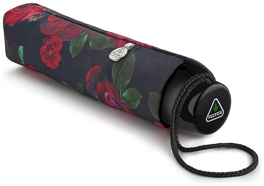 Женский зонт Fulton Minilite-2 L354 Dark Romance (механика, черный с красными розами) 94077 modnotak фото №4