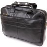 Черная мужская сумка для ноутбука из мягкой кожи Vintage (20390) - 1
