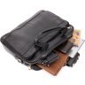 Черная мужская сумка для ноутбука из мягкой кожи Vintage (20390) - 6