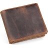 Коричневе чоловіче портмоне з вінтажній шкіри з безліччю відділень Vintage (14222) - 1