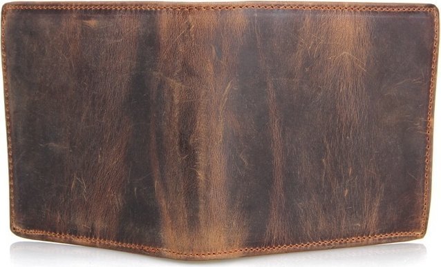 Коричневе чоловіче портмоне з вінтажній шкіри з безліччю відділень Vintage (14222)