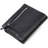 Практичний жіночий гаманець із натуральної шкіри чорного кольору з хлястиком на кнопці Tony Bellucci (2422060) - 2